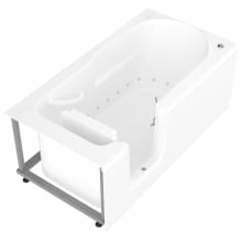 Step-In Tubs 59-5/8" Acrylic Air Bathtub for Alcove Installations with Left Drain