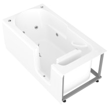 Step-In Tubs 59-5/8" Acrylic Whirlpool Bathtub for Alcove Installations with Right Drain