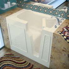 Walk-In Tubs 45-3/4" Gel Coated Soaking Bathtub for Alcove Installations with Right Drain, Roman Tub Faucet and Handshower
