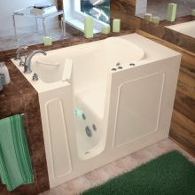 Walk-In Tubs 52-3/4" Gel Coated Whirlpool Bathtub for Alcove Installations with Left Drain, Roman Tub Faucet and Handshower