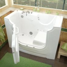 Wheelchair Accessible Tubs 60" Gel Coated Air Bathtub for Alcove Installations with Left Drain, Roman Tub Faucet and Handshower