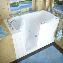 Walk-In Tubs 60" Acrylic Air Bathtub for Alcove Installations with Left Drain, Roman Tub Faucet and Handshower