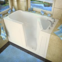 Walk-In Tubs 60" Acrylic Soaking Bathtub for Alcove Installations with Right Drain, Roman Tub Faucet and Handshower