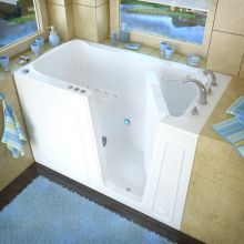 Walk-In Tubs 60" Acrylic Air Bathtub for Alcove Installations with Right Drain, Roman Tub Faucet and Handshower