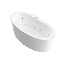 Luxury Suite 67-3/16" Acrylic Air / Whirlpool Bathtub for Freestanding Installations with Center Drain