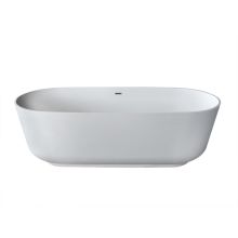 Freestanding Bathtubs 70-7/8" Man Made Stone Soaking Bathtub for Freestanding Installations with Reversible Drain