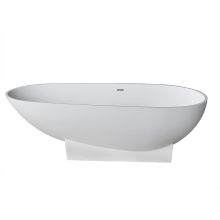 Freestanding Bathtubs 70-7/8" Man Made Stone Soaking Bathtub for Freestanding Installations with Reversible Drain
