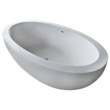 Freestanding Bathtubs 75-1/2" Man Made Stone Soaking Bathtub for Freestanding Installations with Reversible Drain