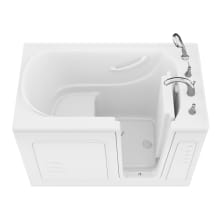 Architect Series 52-7/8" Gel Coated Soaking Bathtub for Alcove Installations with Right Drain, Roman Tub Faucet and Handshower
