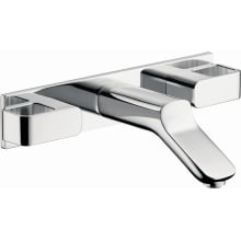 Urquiola 1.2 GPM Wall-Mounted Widespread Bathroom Faucet Trim with Base Plate Less Drain Assembly - Engineered in Germany, Limited Lifetime Warranty