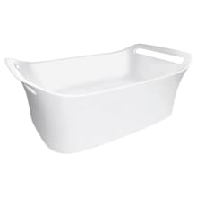 Urquiola Oval Vessel Bathroom Sink with Integrated Towel Holders - Less Drain Assembly