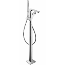Urquiola Floor Mounted Tub Filler with Built-In Diverter with Hand Shower - Engineered in Germany, Limited Lifetime Warranty