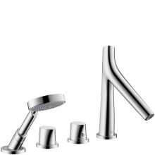 Starck Organic Roman Tub Filler Trim with Knob Handles, Built-In Diverter and 2.0 GPM Personal Hand Shower - Engineered in Germany, Limited Lifetime Warranty