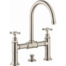 Montreux 1.2 GPM Bridge Bathroom Faucet with Swivel Spout, Cross Handles and Drain Assembly - Engineered in Germany, Limited Lifetime Warranty