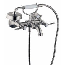 Montreux Wall Mounted Tub Filler with Built-In Diverter and Lever Handles with Hand Shower - Engineered in Germany, Limited Lifetime Warranty