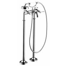 Montreux Floor Mounted Tub Filler with Built-In Diverter and Lever Handles with Hand Shower - Engineered in Germany, Limited Lifetime Warranty