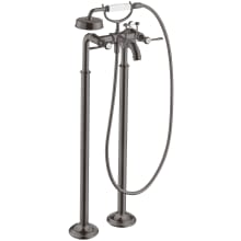 Montreux Floor Mounted Tub Filler with Built-In Diverter and Lever Handles with Hand Shower - Engineered in Germany, Limited Lifetime Warranty