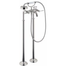 Montreux Floor Mounted Tub Filler with Built-In Diverter and Lever Handles with Hand Shower - Engineered in Germany, Limited Lifetime Warranty
