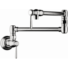 Montreux Wall Mounted Double-Jointed Pot Filler with 24-11/16" Spout Reach Includes Cross and Lever Handles - Engineered in Germany, Lifetime Warranty