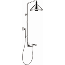 Front Shower System Package with Shower Head and Handshower on Sliding Wallbar Less Rough In - Engineered in Germany, Limited Lifetime Warranty