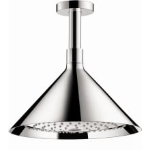 Front Ceiling  11", 2.5 GPM 2-Jet Rain Shower Head with Shower Arm - Engineered in Germany, Limited Lifetime Warranty