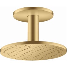 ShowerSolutions 2.5 GPM Round Multi Function Rain Shower Head with Ceiling Mounted Shower Arm, EcoRight and Quick Clean