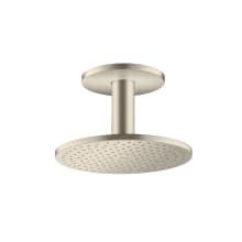 ShowerSolutions 1.75 GPM Round Multi Function Rain Shower Head with Ceiling Mounted Shower Arm, EcoRight and Quick Clean