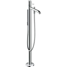 Uno Loop Floor Mounted Tub Filler with Hand Shower and Built-In Diverter Less Rough In - Engineered in Germany, Limited Lifetime Warranty