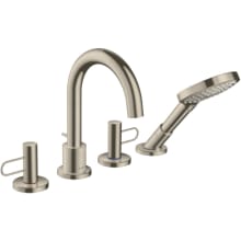Uno Loop Deck Mounted Roman Tub Filler with 2.0 GPM Hand Shower and Built-In Diverter - Engineered in Germany, Limited Lifetime Warranty