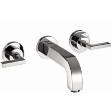 Citterio 1.2 GPM Wall Mount Widespread  Bathroom Faucet with Lever Handles Less Valve and Drain Assembly - Engineered in Germany, Limited Lifetime Warranty