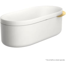 AXOR Suite Tubs 75" Free Standing Solid Surface Soaking Tub with Center Drain and Drain Assembly - Less Shelf