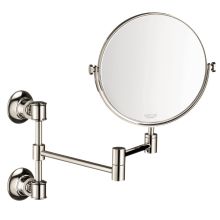 Montreux 7 3/4" Double Sided Round Makeup Mirror with 2.5 x Magnification and Double Jointed Swing Arm