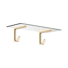 Universal SoftSquare 23-5/8" Bathroom Shelf with Robe Hooks - Engineered in Germany, Limited Lifetime Warranty