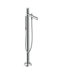 Uno Floor Mounted Tub Filler with Built-In Diverter with Hand Shower - Engineered in Germany, Limited Lifetime Warranty