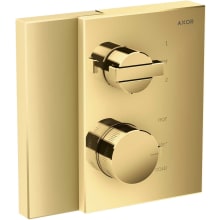 Edge Thermostatic Valve Trim with Volume Control and Diverter for 2 Shower Applications Less Rough In - Engineered in Germany, Limited Lifetime Warranty