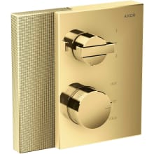Edge Thermostatic Valve Trim with Volume Control and Diverter for 2 Shower Applications, Diamond Cut Less Rough In - Engineered in Germany, Limited Lifetime Warranty