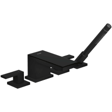 MyEdition Deck Mounted Bathroom Roman Tub Filler with Built-In Diverter with QuickClean Technology with Hand Shower and Decorative Trim