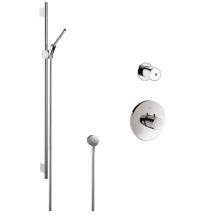 Uno Multi Function Handshower with Slide Bar and Thermostatic Trim with Rough In Valve - Engineered in Germany, Limited Lifetime Warranty