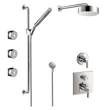 Citterio Thermostatic Shower System with Shower Head, Handshower, Slide Bar, 3 Bodysprays, and Volume Control with Rough-In Valve - Engineered in Germany, Limited Lifetime Warranty