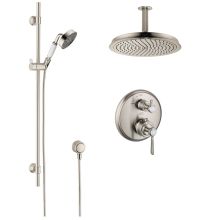 Montreux Thermostatic Shower System with Shower Head, Handshower, Slide Bar, and Volume Control with Rough-In Valve - Engineered in Germany, Limited Lifetime Warranty