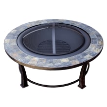 40 Inch Wide Freestanding Wood Burning Round Table Fire Pit