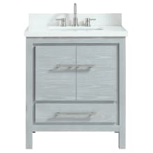 Riley 31" Single Vanity Set with Wood Cabinet, Quartz Vanity Top, and Vitreous China Sink