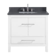 Riley 37" Single Vanity Set with Wood Cabinet, Quartz Vanity Top, and Vitreous China Sink