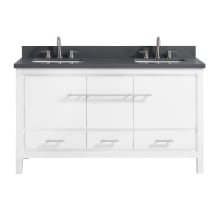 Riley 61" Double Vanity Set with Wood Cabinet, Quartz Vanity Top, and Vitreous China Sink