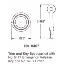 .625 Inch Diameter Round Emergency Release Trim and Key