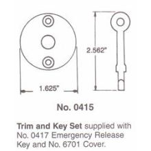 1.625 Inch Diameter Round Emergency Release Trim and Key