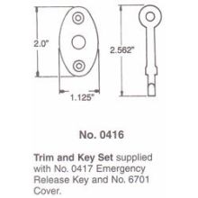 2 x 1.125 Inch Oval Emergency Release Trim and Key