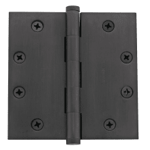 4-1/2" Wide Plain Bearing Square Corner Mortise Door Hinge from the Estate Collection - Single Hinge