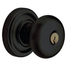 Classic Style Single Cylinder Keyed Entry Door Knob Set with Classic Rosette from the Estate Collection