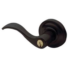 5255 Left Handed Single Cylinder Keyed Entry Door Lever Set with 5048 Rose and Emergency Egress from the Estate Collection